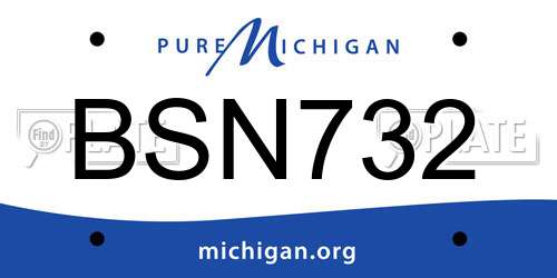 BSN732 Michigan License Plate