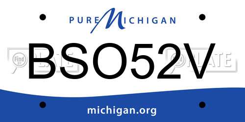 BSO52V Michigan License Plate