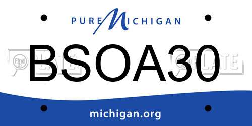 BSOA30 Michigan License Plate