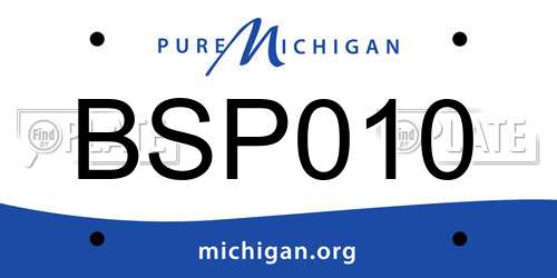 BSP010 Michigan License Plate