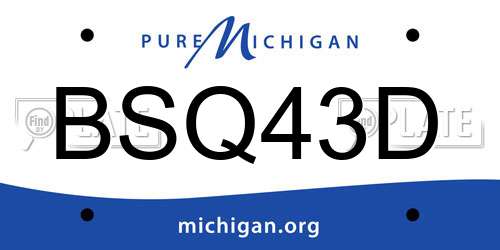 BSQ43D Michigan License Plate