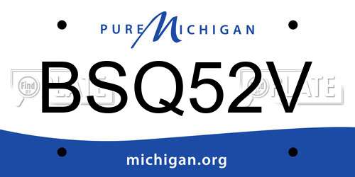 BSQ52V Michigan License Plate