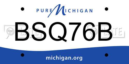 BSQ76B Michigan License Plate