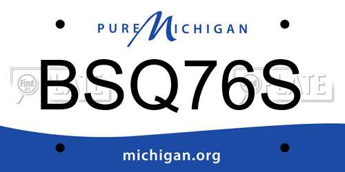 BSQ76S Michigan License Plate