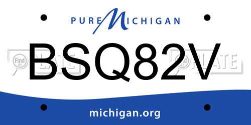 BSQ82V Michigan License Plate