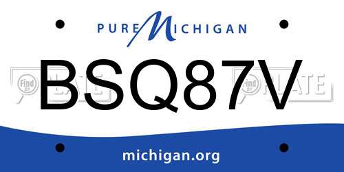 BSQ87V Michigan License Plate