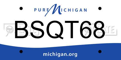 BSQT68 Michigan License Plate