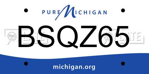 BSQZ65 Michigan License Plate