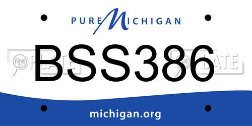 BSS386 Michigan License Plate