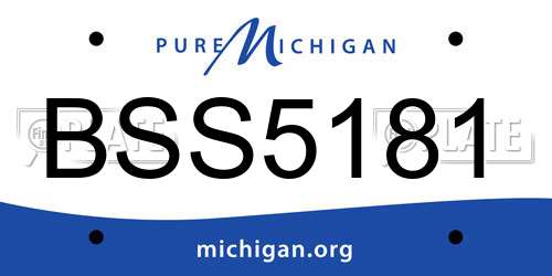 BSS5181 Michigan License Plate