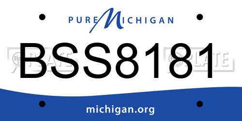 BSS8181 Michigan License Plate