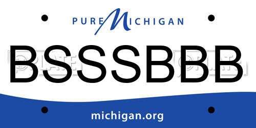 BSSSBBB Michigan License Plate
