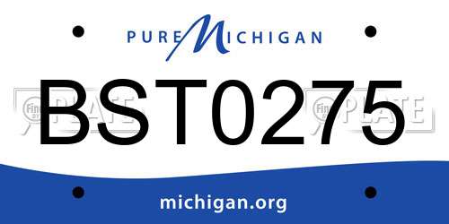 BST0275 Michigan License Plate