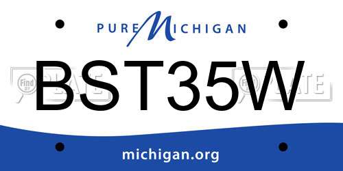 BST35W Michigan License Plate