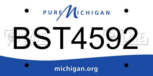 BST4592 Michigan License Plate