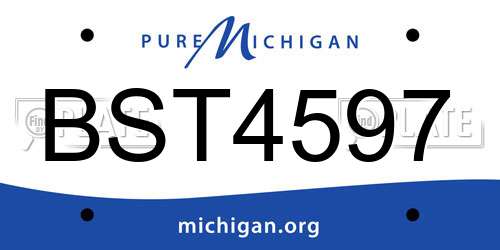 BST4597 Michigan License Plate