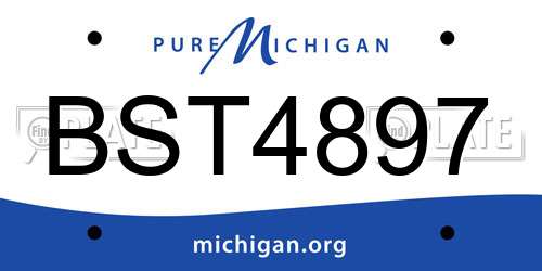 BST4897 Michigan License Plate