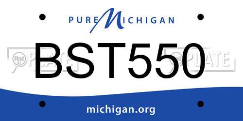 BST550 Michigan License Plate