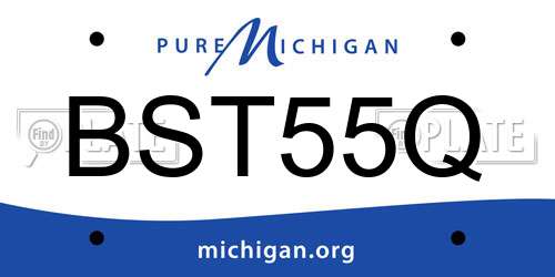 BST55Q Michigan License Plate