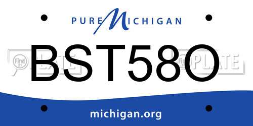 BST58O Michigan License Plate