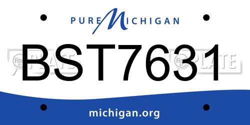 BST7631 Michigan License Plate