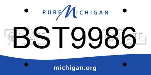 BST9986 Michigan License Plate