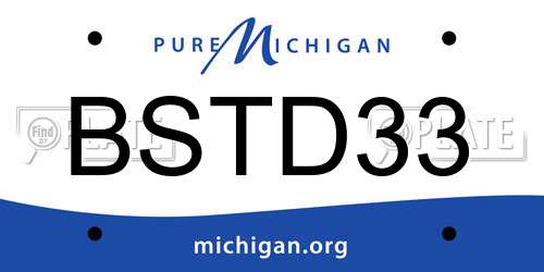 BSTD33 Michigan License Plate