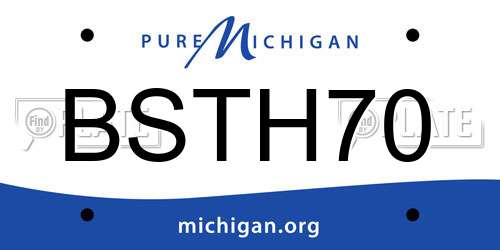 BSTH70 Michigan License Plate