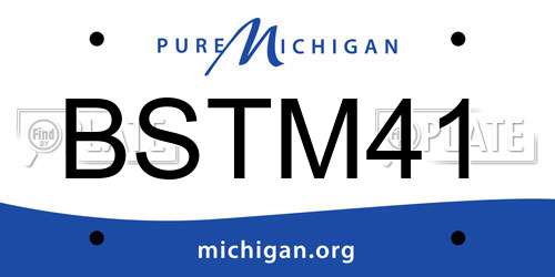 BSTM41 Michigan License Plate