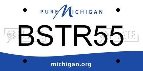 BSTR55 Michigan License Plate