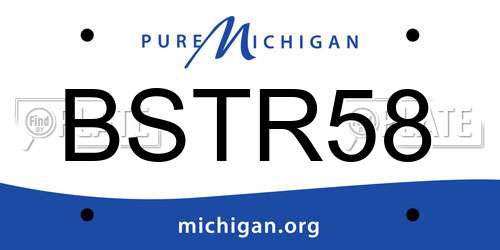 BSTR58 Michigan License Plate