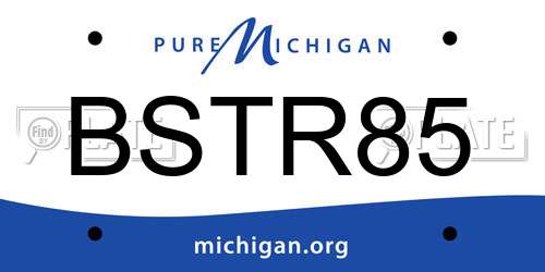 BSTR85 Michigan License Plate