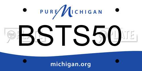 BSTS50 Michigan License Plate