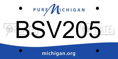BSV205 Michigan License Plate