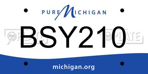 BSY210 Michigan License Plate