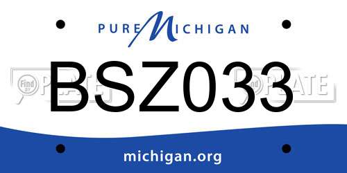 BSZ033 Michigan License Plate