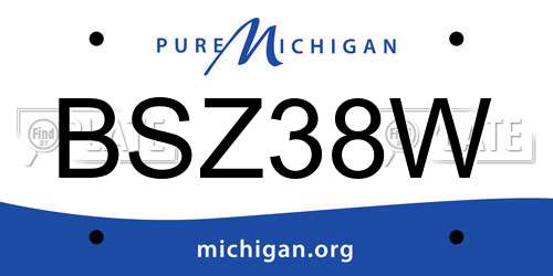 BSZ38W Michigan License Plate