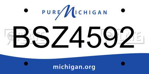 BSZ4592 Michigan License Plate