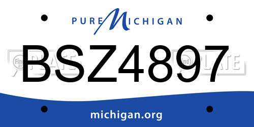BSZ4897 Michigan License Plate