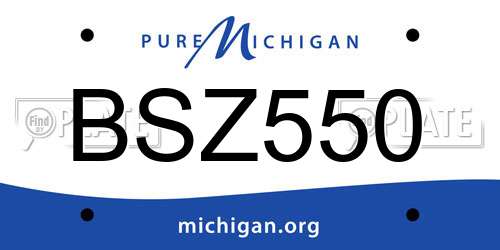 BSZ550 Michigan License Plate