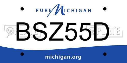 BSZ55D Michigan License Plate