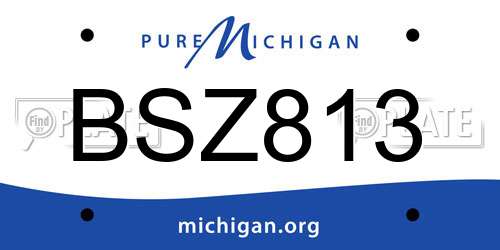 BSZ813 Michigan License Plate