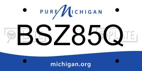 BSZ85Q Michigan License Plate