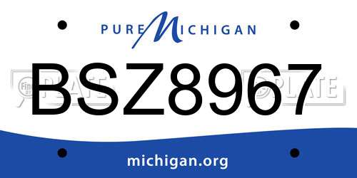 BSZ8967 Michigan License Plate