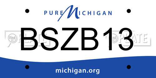 BSZB13 Michigan License Plate