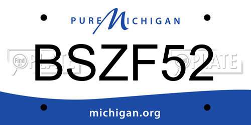 BSZF52 Michigan License Plate