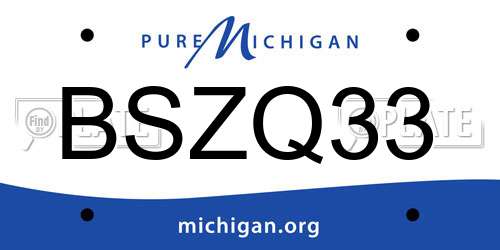 BSZQ33 Michigan License Plate