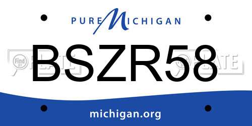 BSZR58 Michigan License Plate