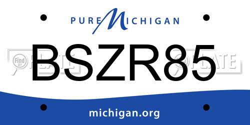 BSZR85 Michigan License Plate