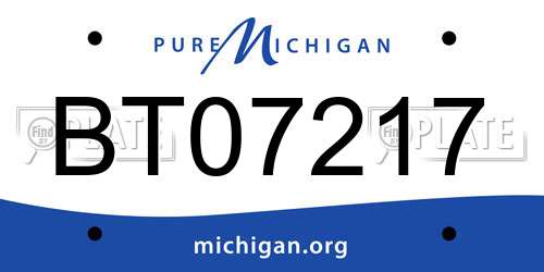 BT07217 Michigan License Plate